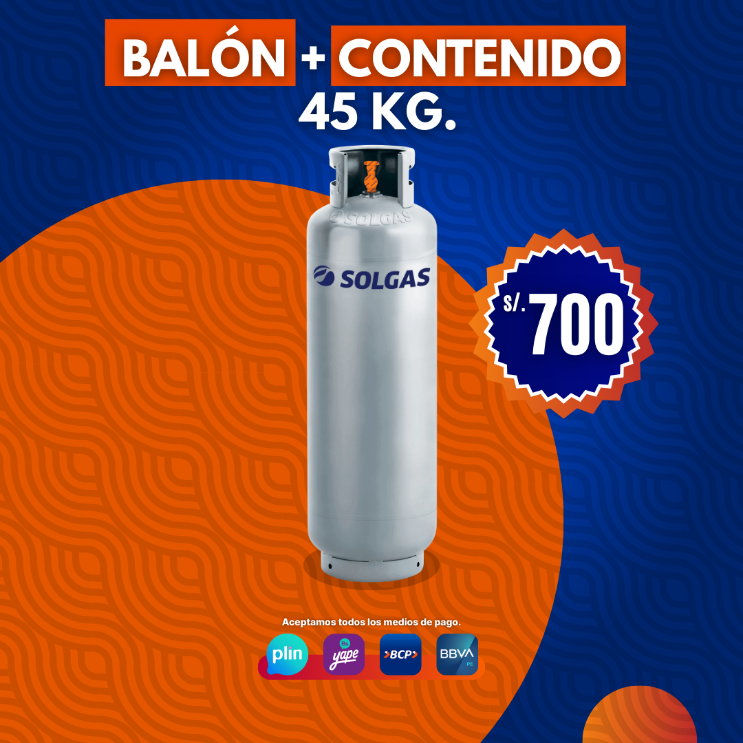 Balón Solgas 45kg + Contenido